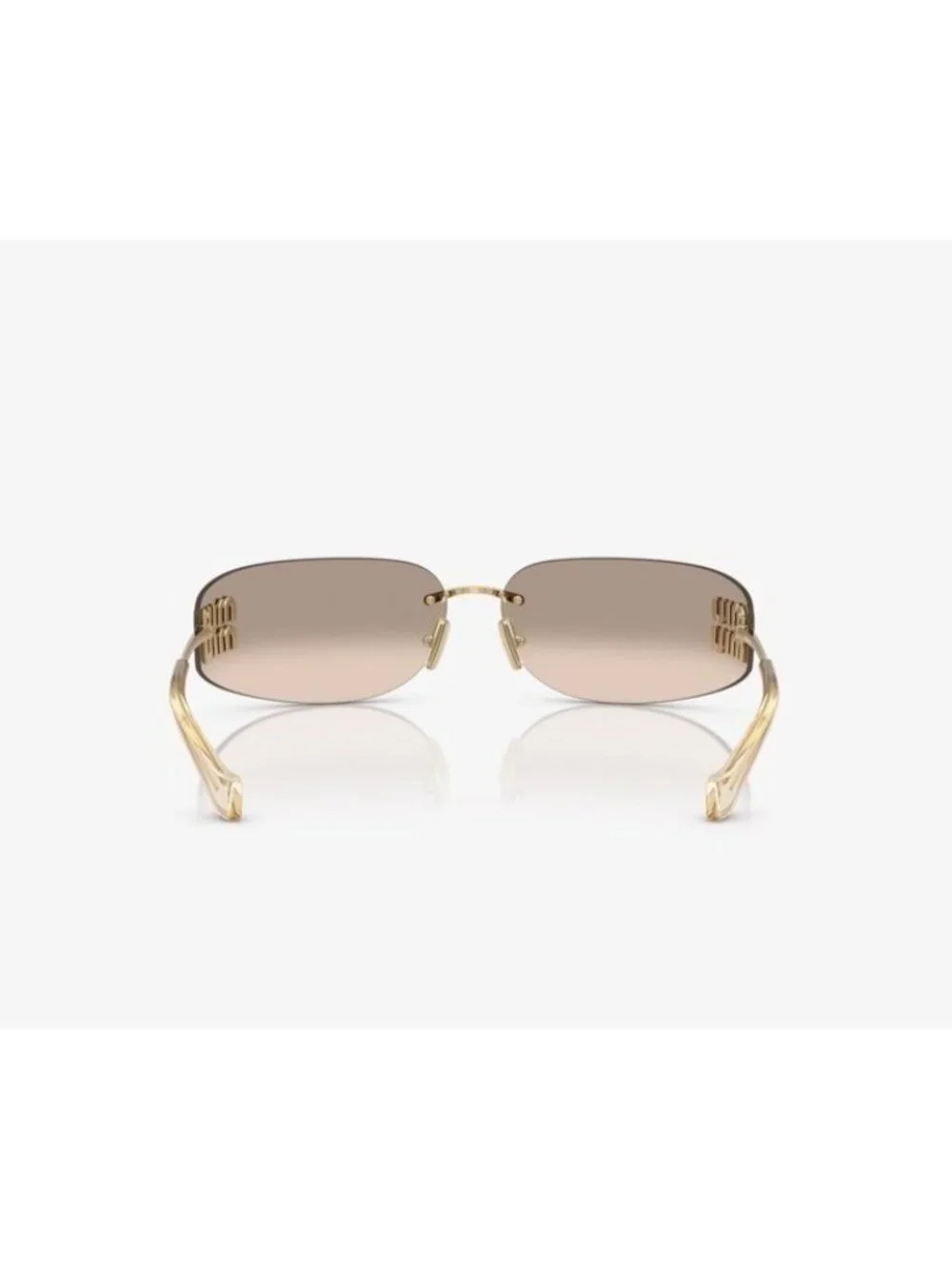 Miu Miu Rectangular Sunglasses in Gold